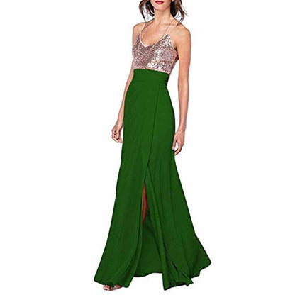 Womens Sequin Top Bridesmaid Dress Cocktail Party Swing Dresses