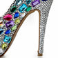 Colored Diamond Wedding Shoes Luxurious Bride Platform Heels