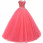 Women's Sweetheart Ball Gown Tulle Quinceanera Dresses Prom Dress