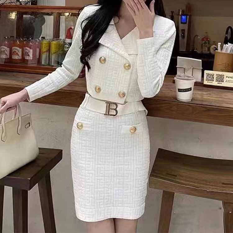 Sexy Cable Bodycon Knitted Skirt Suits Two Piece Skirt Set