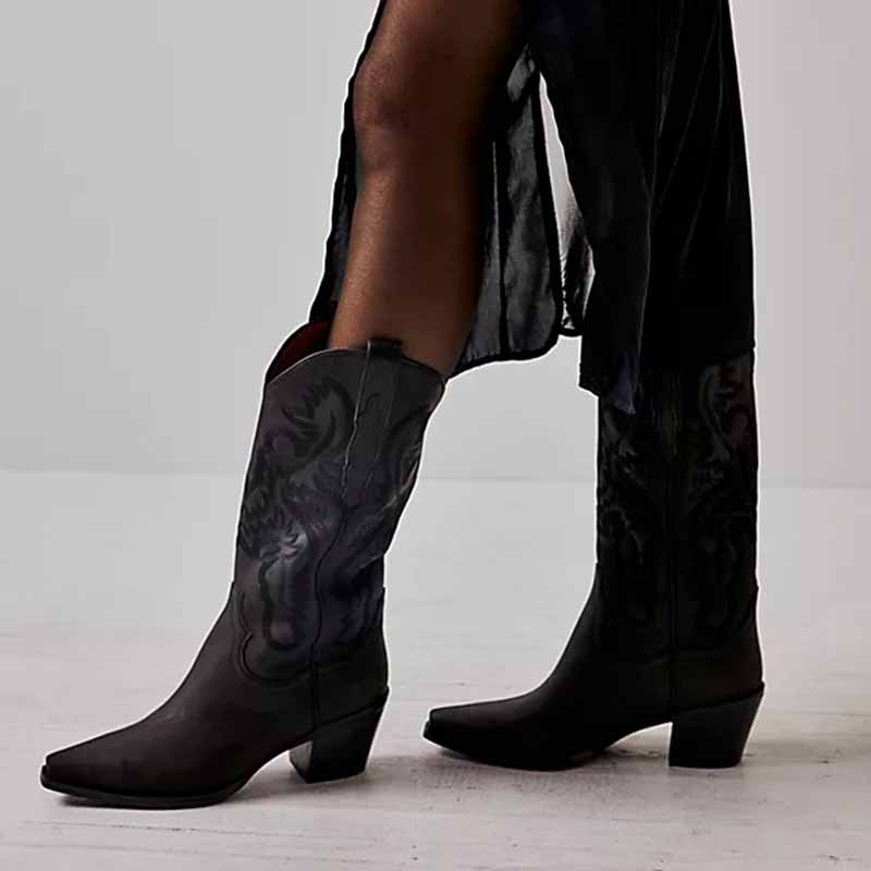 Women's Embroidered Bootie Western Cowboy Boots