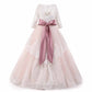 Princess Lace Flower Wedding Dress Kids Prom Puffy Tulle Ball Gown
