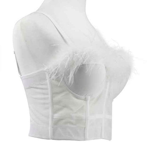Sexy Feather Corset Wedding Party Banquet Hall Stage Corset Vest