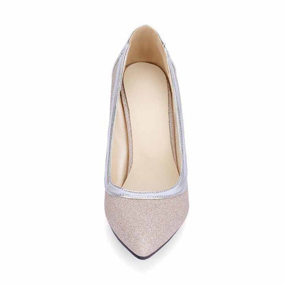 Pointed Toe Mid Heels Wedding Party Evening Dress Pumps for Women