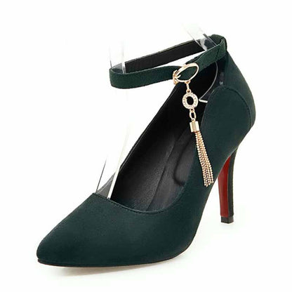 Women's Pointed Toe Stiletto Heel Ankle Strap Pumps