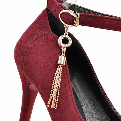 Women's Pointed Toe Stiletto Heel Ankle Strap Pumps