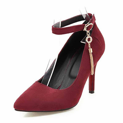Women's Pointed Toe Stiletto Heel Ankle Strap Pumps