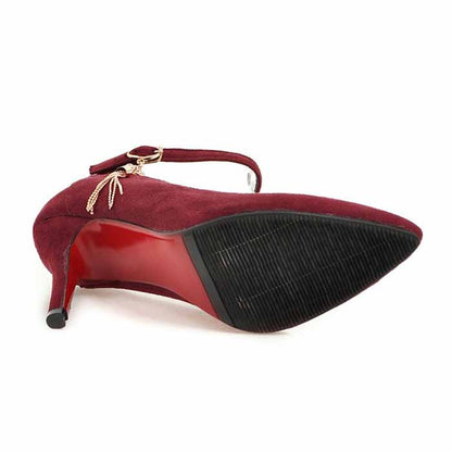 Women's Pointed Toe Stiletto Heel Ankle Strap Pumps
