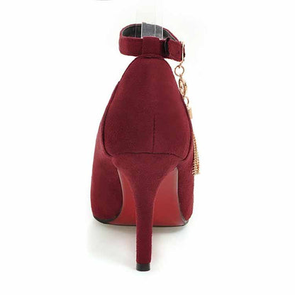 Women's Pointed Toe Stiletto Heel Ankle Strap Pumps