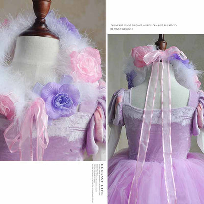 Girls Formal Dresses Purple Tulle Prom Princess Dress