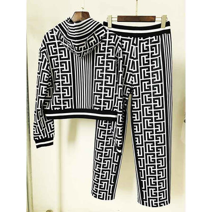 Women's Pantsuit Hooded Sweater + Wide Leg Two Piece Suit Casual Pantsuit Set