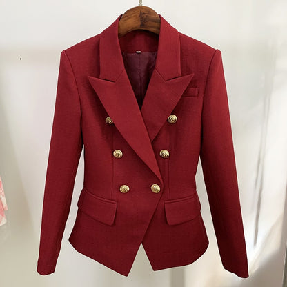 Women's Fitted Lion Buttons Fitted Jacket Formal Fashion Blazers