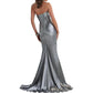 Women's Long Beaded Mermaid Evening Bridesmaid Dress Formal Prom Gown