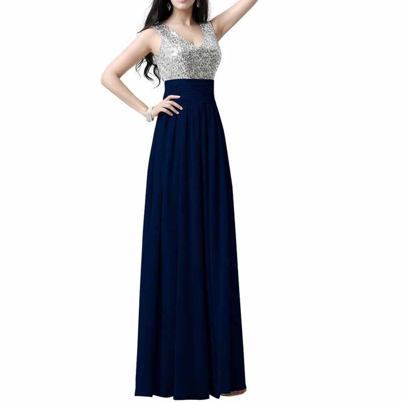 Sequin Top Bridesmaid Dress Chiffon Floor-Length Bridesmaid Dress100+colors