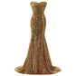 Women's Sleeveless Sequins Tulle Evening Dress