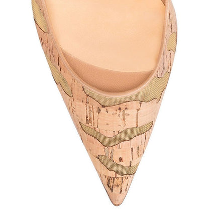 Tucomosi Women Pumps Heels Apricot Wood Grain Stiletto