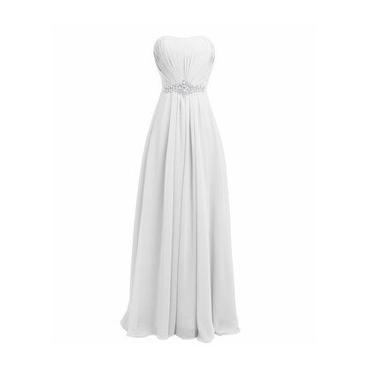 Women's Strapless Lace up Back Bridesmaid Evening Formal Maxi Dresses