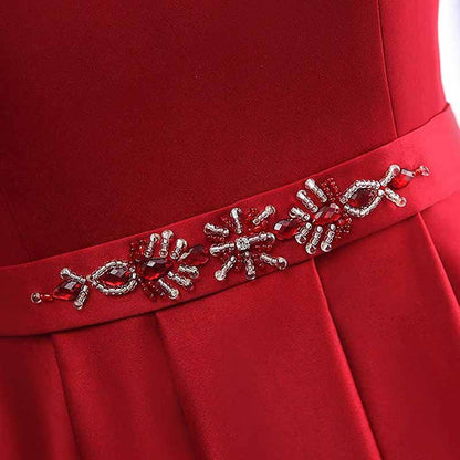 Women's Satin Bridesmaid Dress With Pocket Long Formal Evening Party Maxi Dress