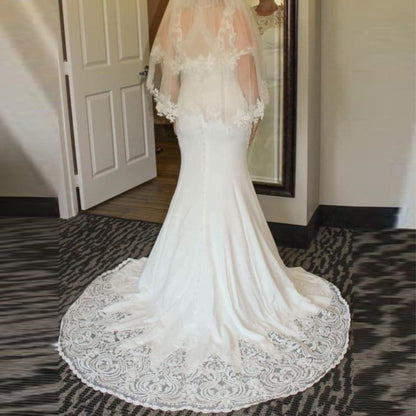 sd-hk White Bridal Dresses Sexy Backless Lace Appliques Mermaid Wedding Dresses