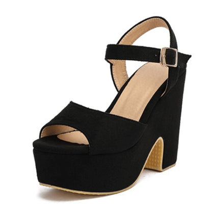 Women's Shoes Platform Heels Sandals Suede Stiletto Block Heels