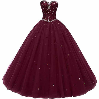 Women's Sweetheart Ball Gown Tulle Quinceanera Dresses Prom Dress