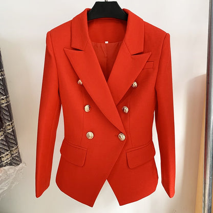 Women's Fitted Lion Buttons Fitted Jacket Formal Fashion Blazers