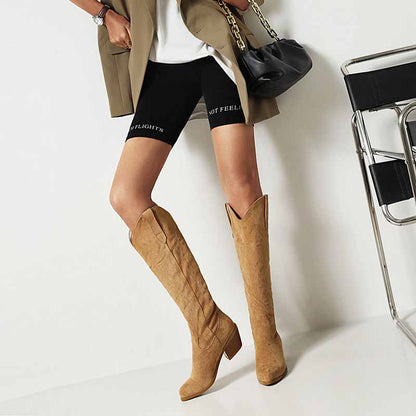 Women's Embroidered Cowgirl Boots Country Style Footwear