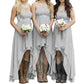 Women's Strapless High Low Bridesmaid Dresses Wedding Party Gowns