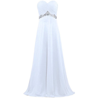 sd-hk Women Chiffon Bridesmaid Dresses Off The Shoulder Formal Wedding Dress