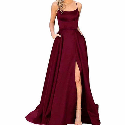 Burgundy evening dress