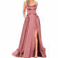 copper red formal gowns