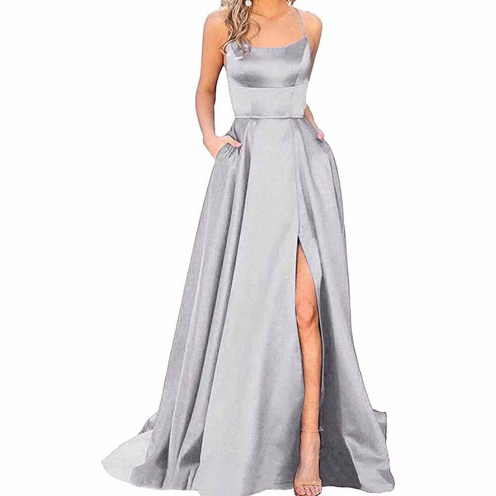 silver evening gowns