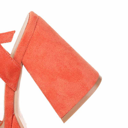 Women's Suede Shoes Platform Heels Sandals Wedge Chunky Heels