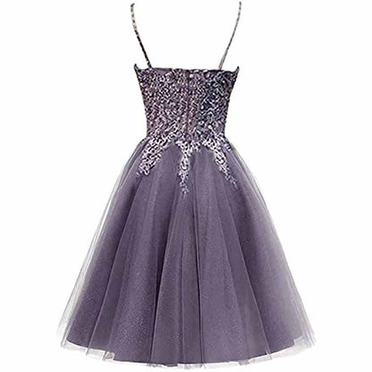 Homecoming Dresses Tulle Prom Dress Appliques Cocktail Party Dress