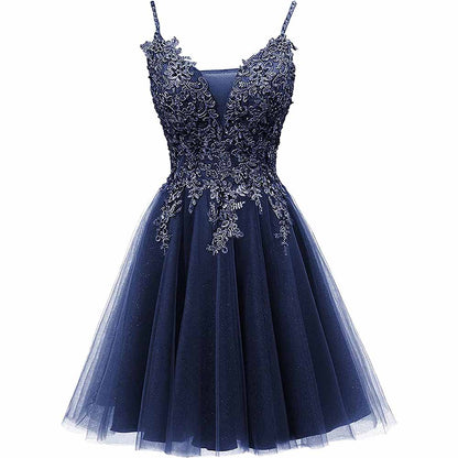 Homecoming Dresses Tulle Prom Dress Appliques Cocktail Party Dress