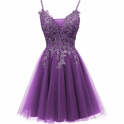 Homecoming Dresses Tulle Prom Dress Appliques Cocktail Party Dress