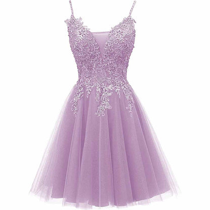 Homecoming Dresses Tulle Prom Dress Appliques Cocktail Party Dress