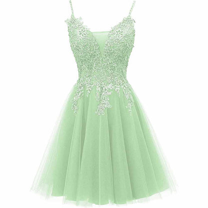 Homecoming Dresses Tulle Prom Dress Appliques Cocktail Party Dress
