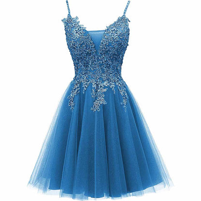 Homecoming Dresses Tulle Prom Dress Appliques Cocktail Party Dress