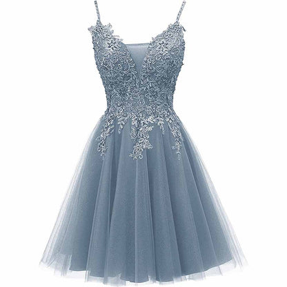 Homecoming Dresses Tulle Prom Dress Appliques Cocktail Party Dress