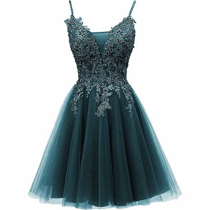 Homecoming Dresses Tulle Prom Dress Appliques Cocktail Party Dress