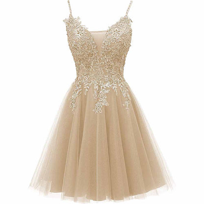 Homecoming Dresses Tulle Prom Dress Appliques Cocktail Party Dress