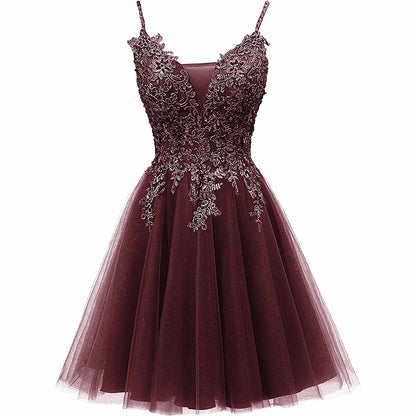 Homecoming Dresses Tulle Prom Dress Appliques Cocktail Party Dress