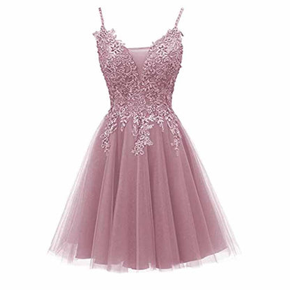 Homecoming Dresses Tulle Prom Dress Appliques Cocktail Party Dress