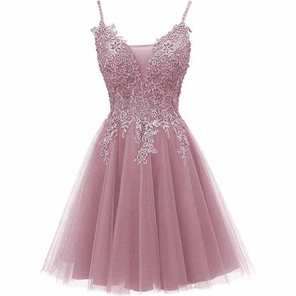 Homecoming Dresses Tulle Prom Dress Appliques Cocktail Party Dress