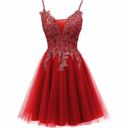 Homecoming Dresses Tulle Prom Dress Appliques Cocktail Party Dress