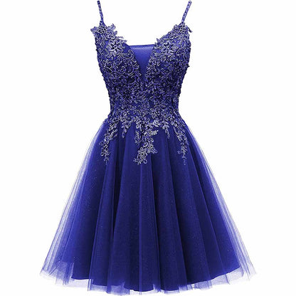Homecoming Dresses Tulle Prom Dress Appliques Cocktail Party Dress