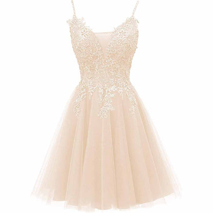 Homecoming Dresses Tulle Prom Dress Appliques Cocktail Party Dress