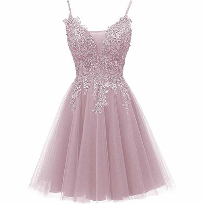 Homecoming Dresses Tulle Prom Dress Appliques Cocktail Party Dress