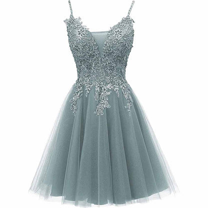 Homecoming Dresses Tulle Prom Dress Appliques Cocktail Party Dress